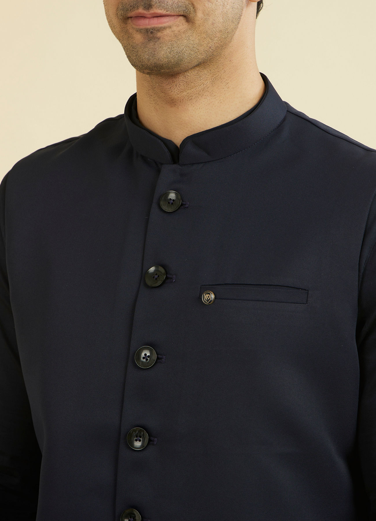 Manyavar Men Dark Blue Nehru Jacket