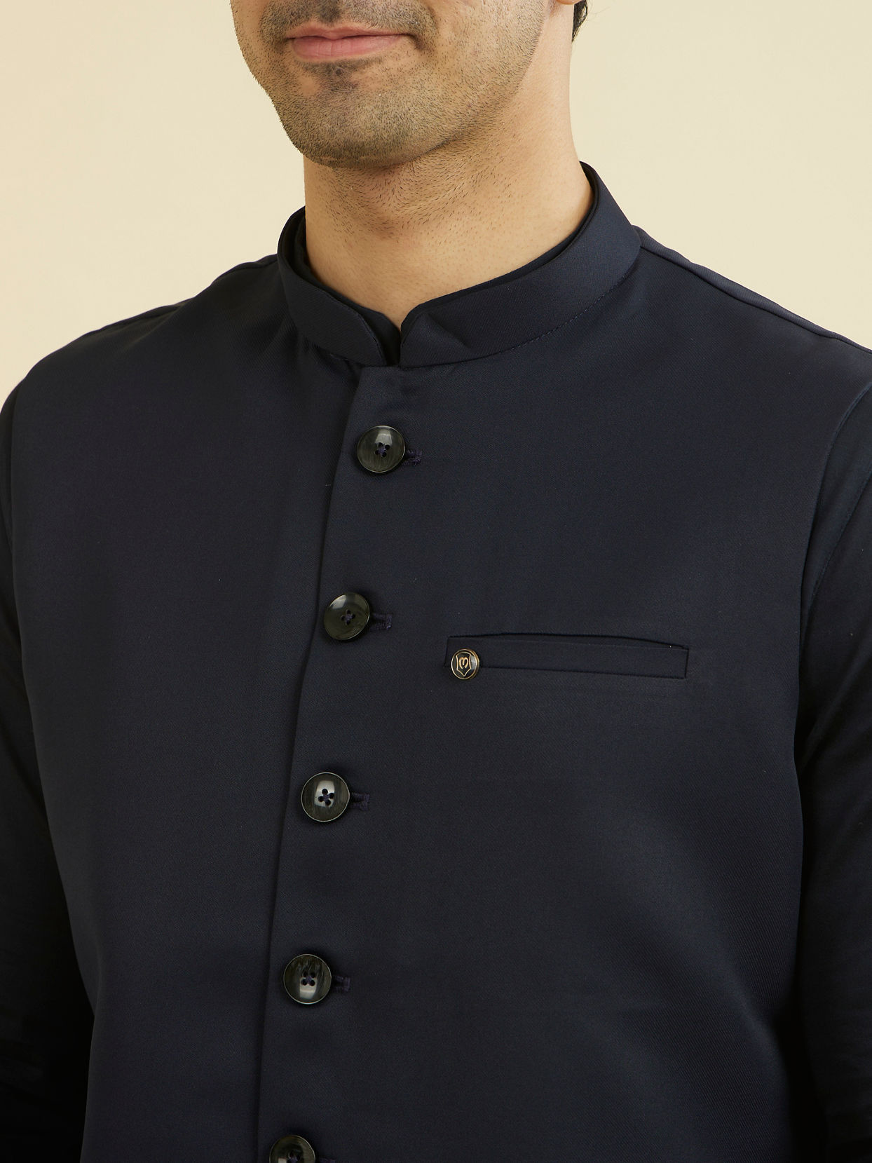 Manyavar Men Dark Blue Nehru Jacket