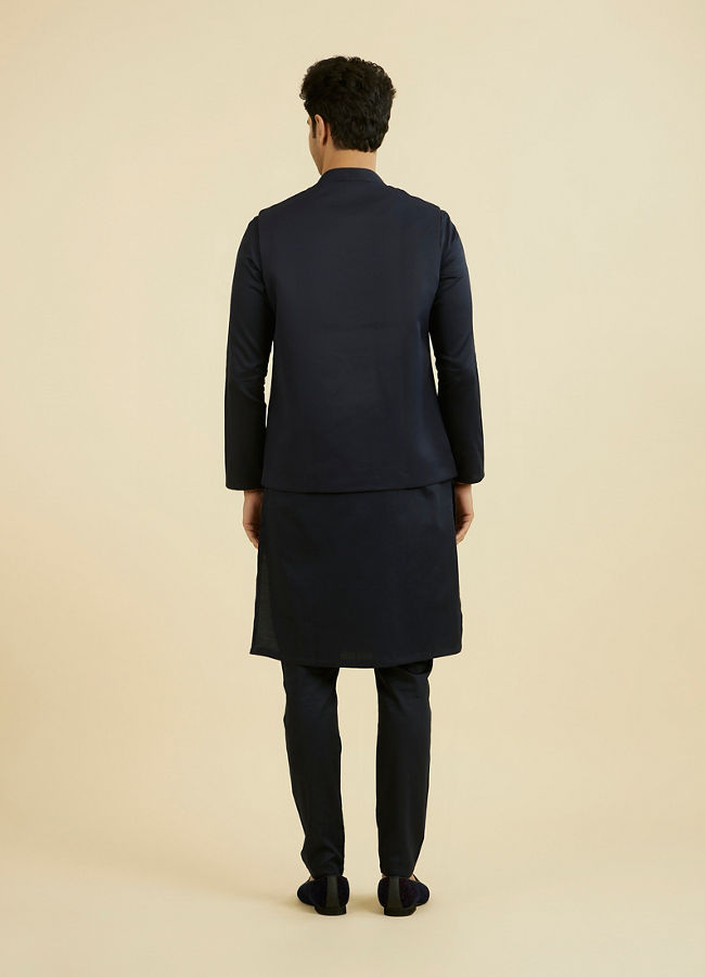 Manyavar Men Dark Blue Nehru Jacket