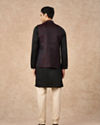 Manyavar Men Black Brocade Nehru Jacket