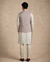 Manyavar Men Beige Blended Rayon Nehru Jacket