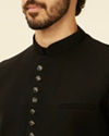 alt message - Manyavar Men Royal Black Nehru Jacket image number 1