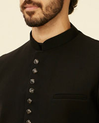 Manyavar Men Royal Black Nehru Jacket