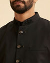 Manyavar Men Classy Black Nehru Jacket