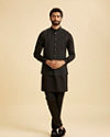 Manyavar Men Classy Black Nehru Jacket
