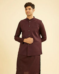 Manyavar Men Maroon Majesty Nehru Jacket