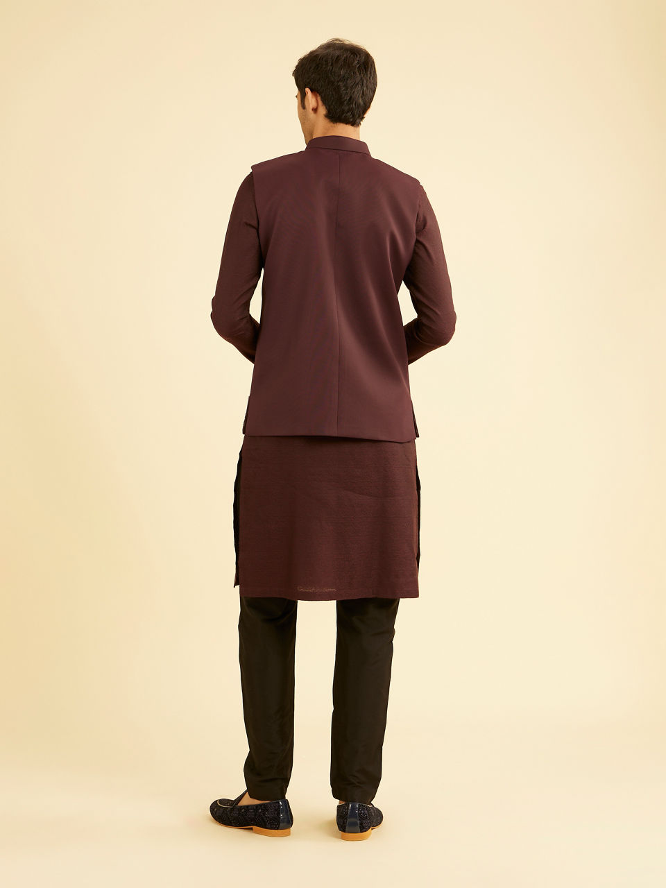 Manyavar Men Maroon Majesty Nehru Jacket