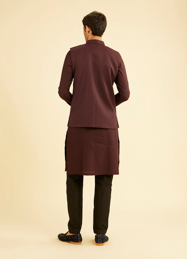 Manyavar Men Maroon Majesty Nehru Jacket