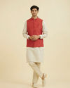 Manyavar Men Rust Elegance Nehru Jacket