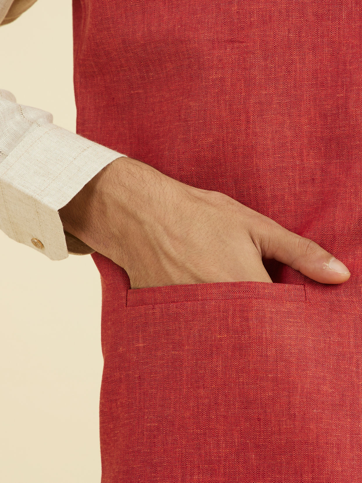 Manyavar Men Rust Elegance Nehru Jacket