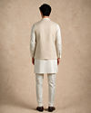 Manyavar Men Cream Blended Rayon Nehru Jacket