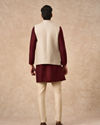 Manyavar Men Beige Blended Rayon Nehru Jacket