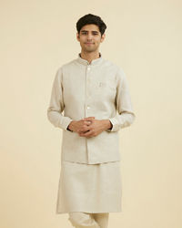Manyavar Men Regal Beige Nehru Jacket