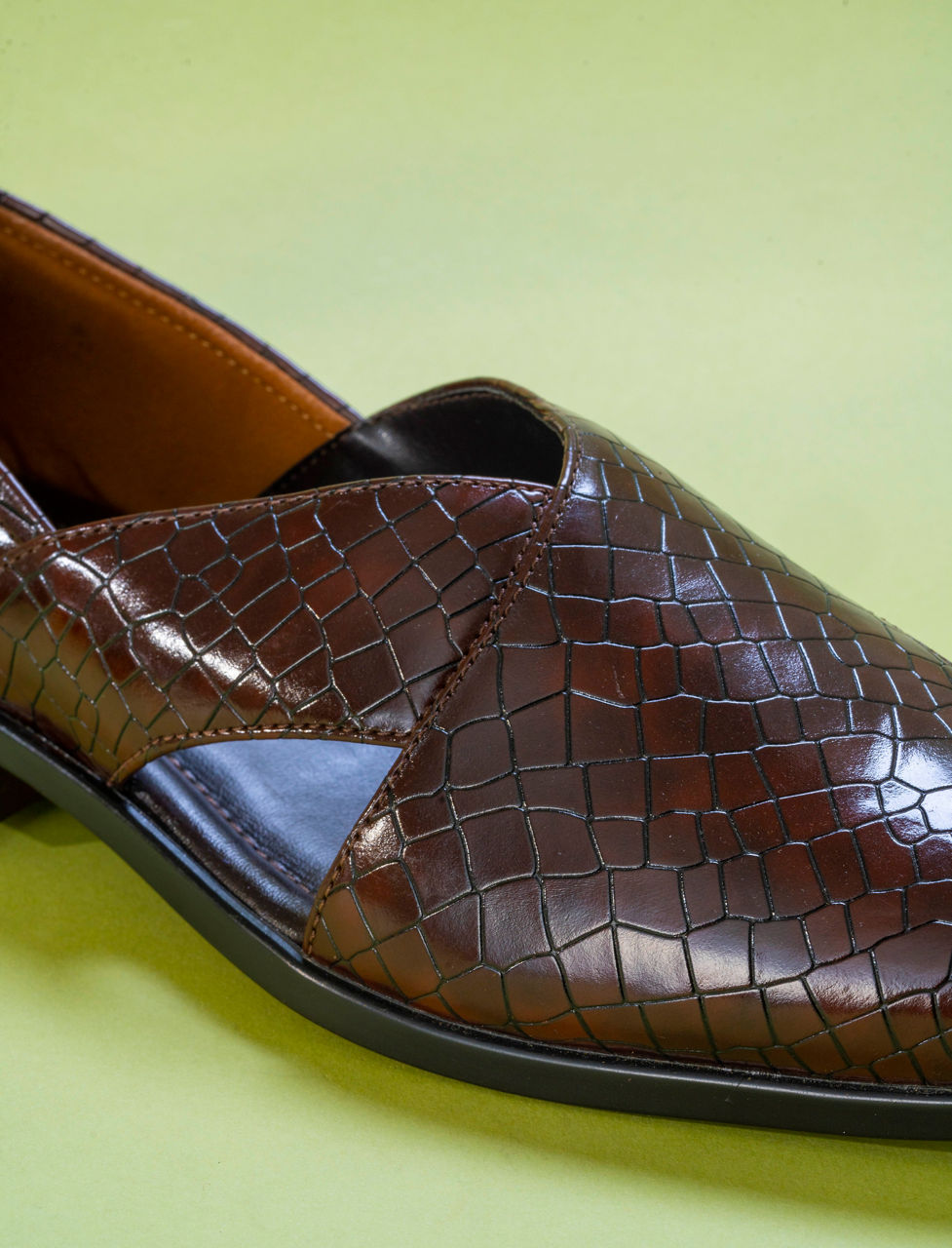 Manyavar Men Brown Faux Leather Shoe