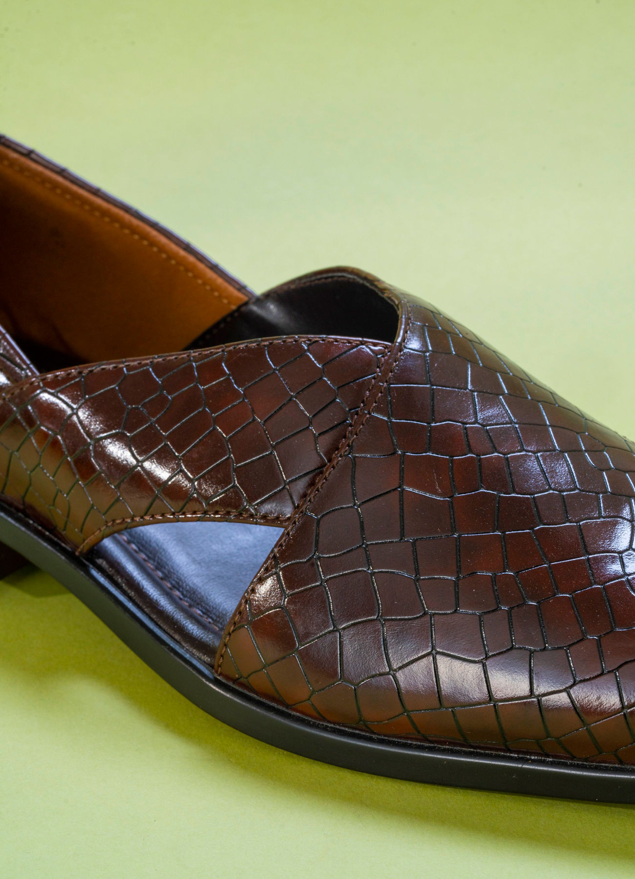 Manyavar Men Brown Faux Leather Shoe