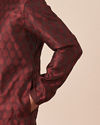 alt message - Manyavar Men Dark Maroon Jacquard Kurta Pajama image number 2