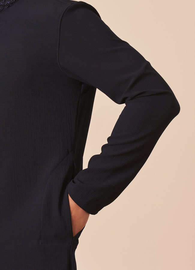 Manyavar Men Dark Blue Plain Kurta Pajama