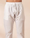 Manyavar Men White Self Striped Kurta Pajama