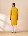 Manyavar Men Yolk Yellow Booti Self Motif Kurta Pajama