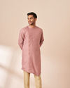 alt message - Manyavar Men Light Pink Thread Embroidered Kurta image number 0