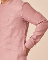 Manyavar Men Light Pink Thread Embroidered Kurta