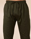 Manyavar Men Dark Green Plain Kurta Pajama