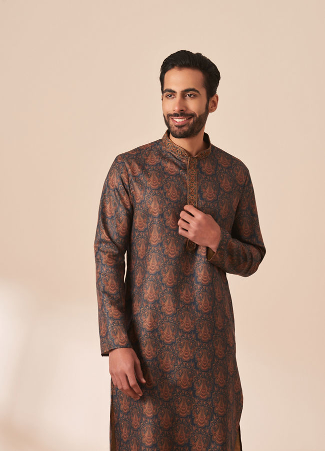 Green Paisley Printed Kurta image number 0