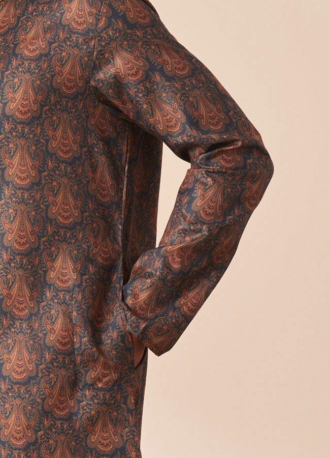 Manyavar Men Green Paisley Printed Kurta