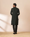 Manyavar Men Dark Green Jacquard Kurta Pajama