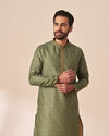 Manyavar Men Turquoise Printed Kurta Pajama