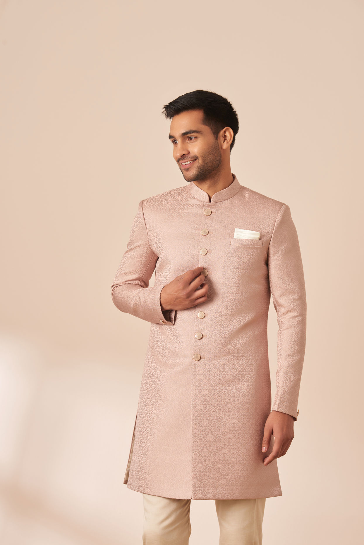 Pastel Pink Achkan Indo Western image number 0