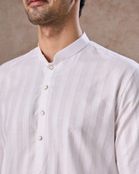 Manyavar Men White Elegance Cotton Kurta Pajama