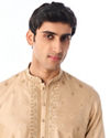 Manyavar Men Beige Silk Kurta Pajama