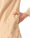 Manyavar Men Beige Silk Kurta Pajama