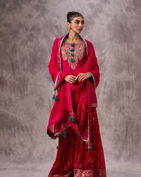 Twamev Women Royal Rani Art Silk Three-piece Stitched Suit