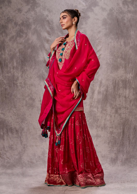 Twamev Women Royal Rani Art Silk Three-piece Stitched Suit