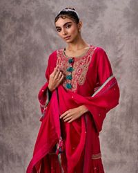 Twamev Women Royal Rani Art Silk Three-piece Stitched Suit