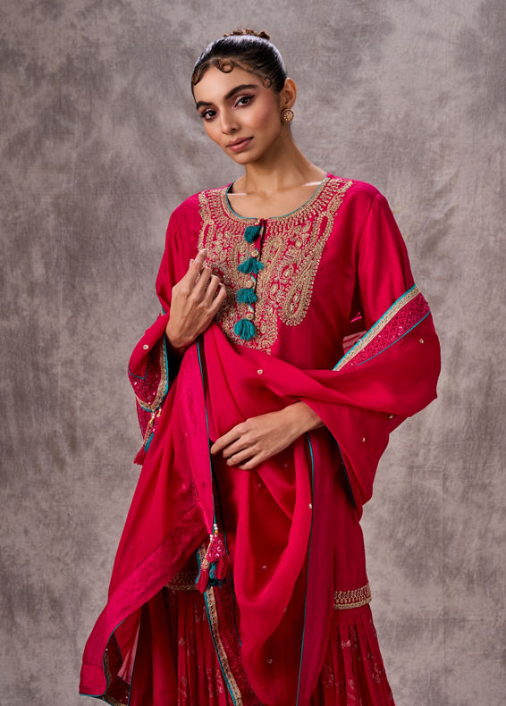 Twamev Women Royal Rani Art Silk Three-piece Stitched Suit