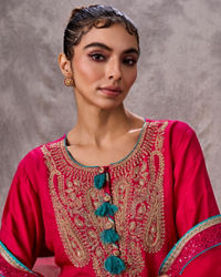 Twamev Women Royal Rani Art Silk Three-piece Stitched Suit