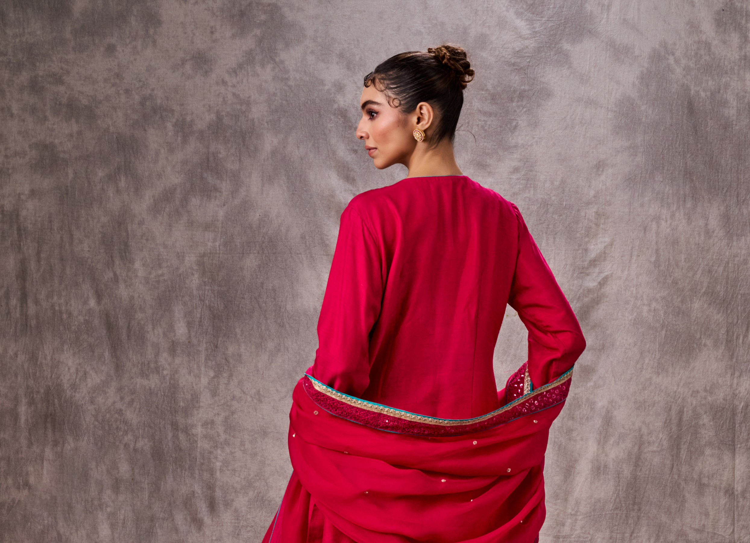 Twamev Women Royal Rani Art Silk Three-piece Stitched Suit