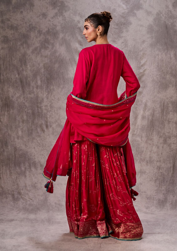 Twamev Women Royal Rani Art Silk Three-piece Stitched Suit