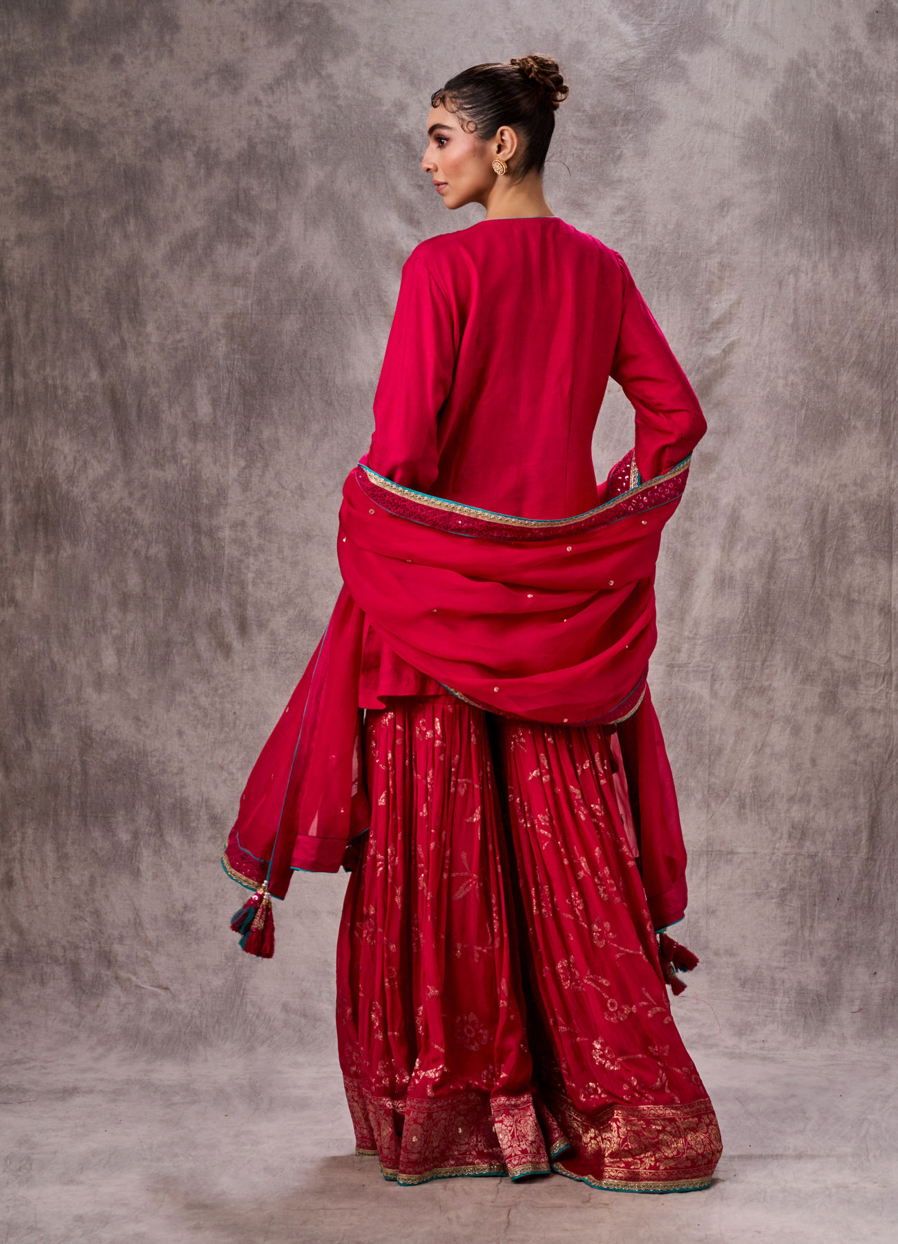 Twamev Women Royal Rani Art Silk Three-piece Stitched Suit