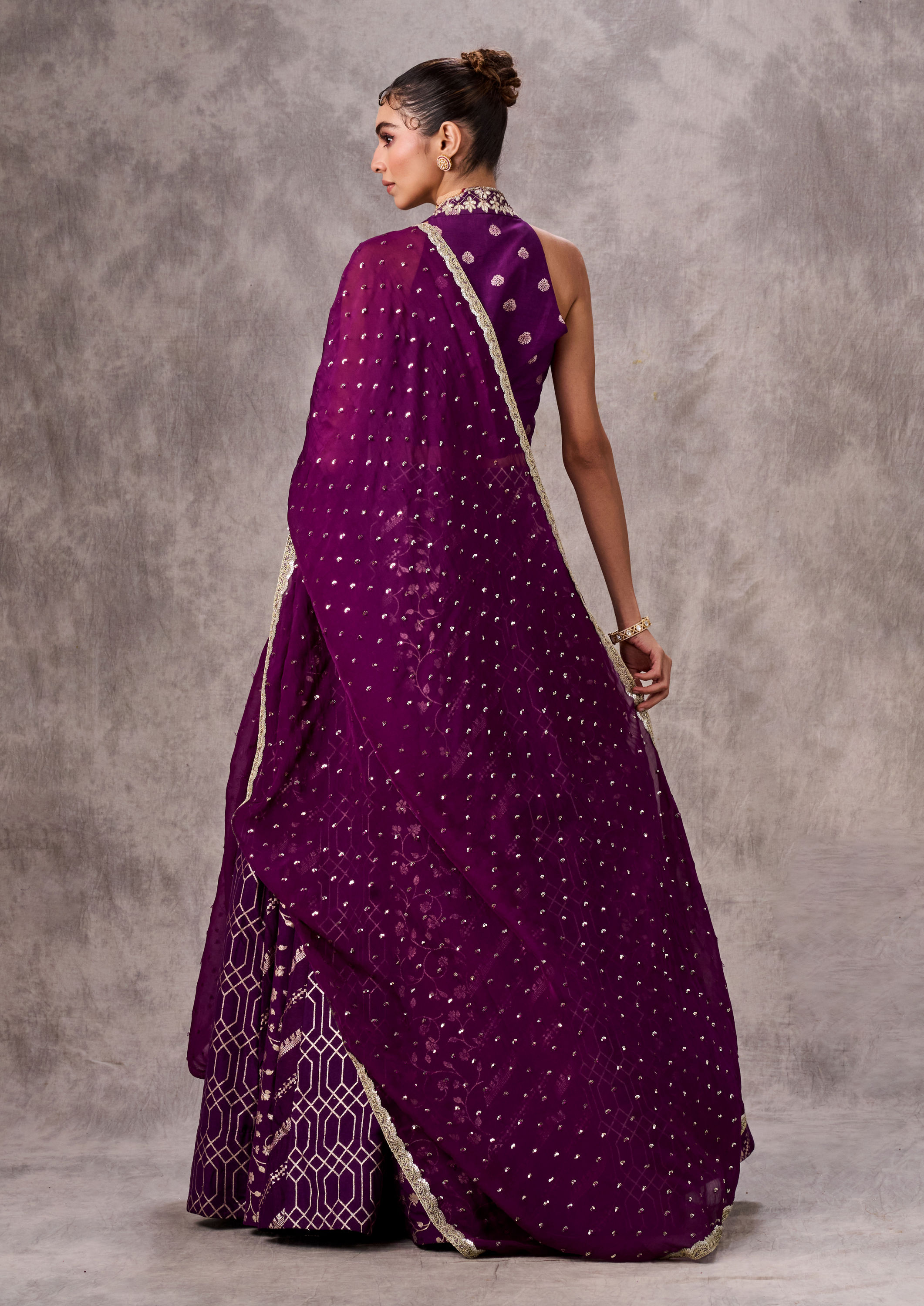 Twamev Women Purple Elegance Lehenga