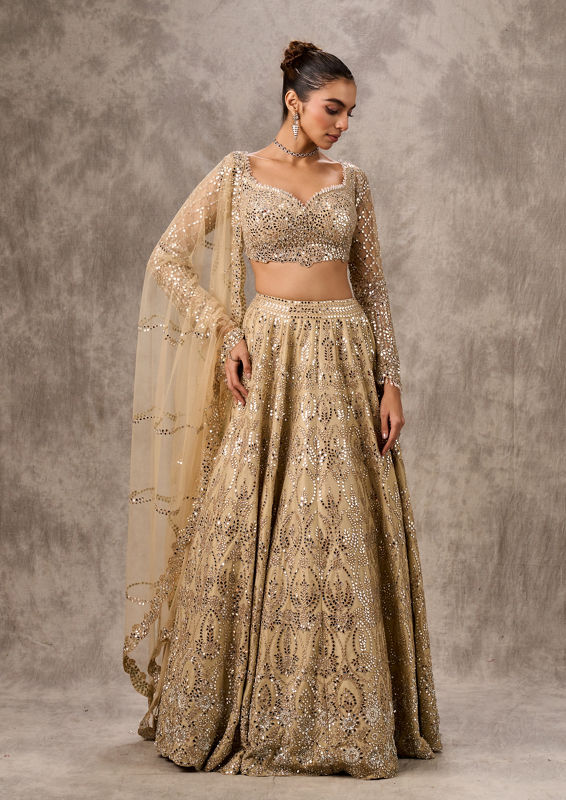 Twamev Women Radiant Beige Ensemble Lehenga