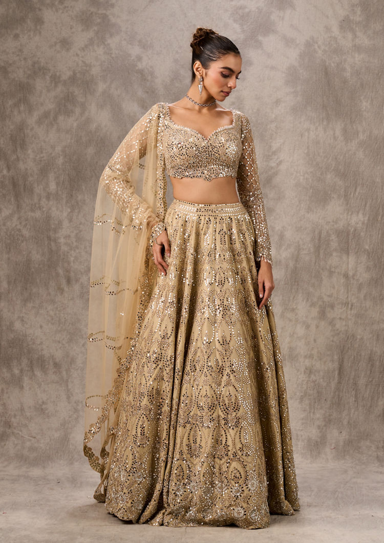 Twamev Women Radiant Beige Ensemble Lehenga