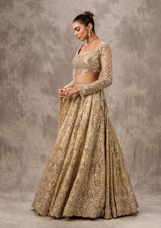 Twamev Women Radiant Beige Ensemble Lehenga