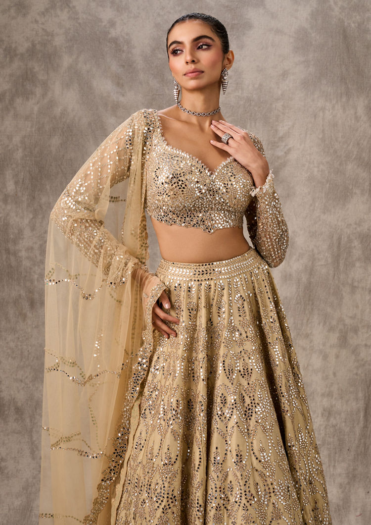 Twamev Women Radiant Beige Ensemble Lehenga