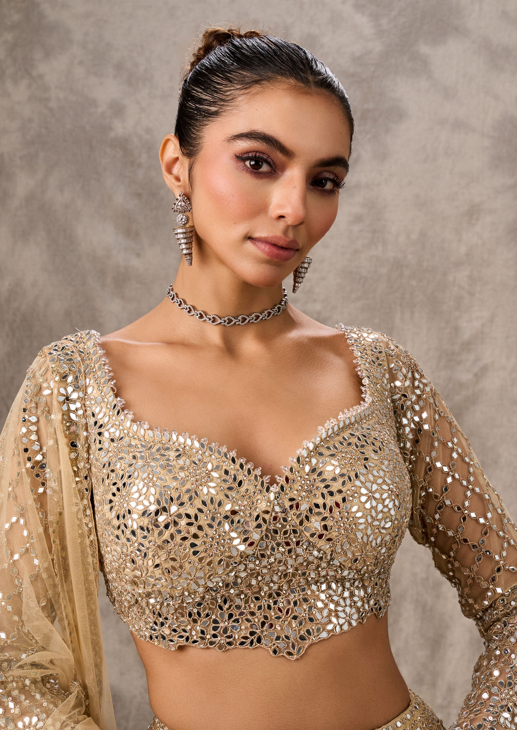 Twamev Women Radiant Beige Ensemble Lehenga