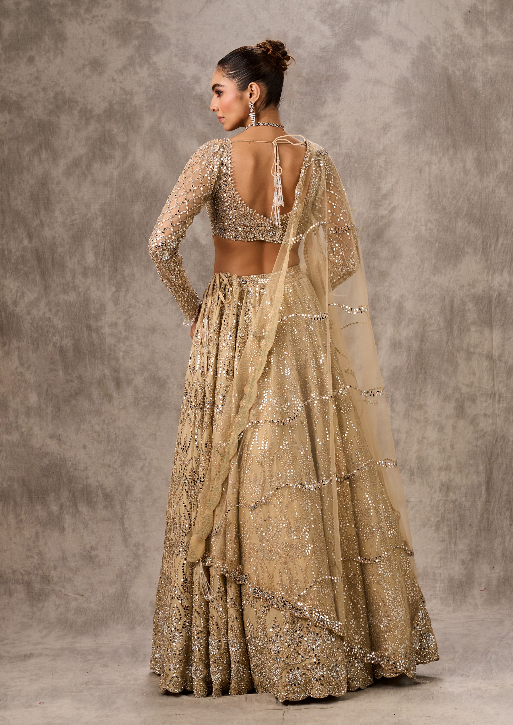 Twamev Women Radiant Beige Ensemble Lehenga