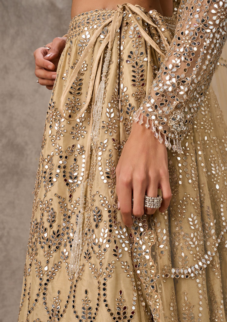 Twamev Women Radiant Beige Ensemble Lehenga